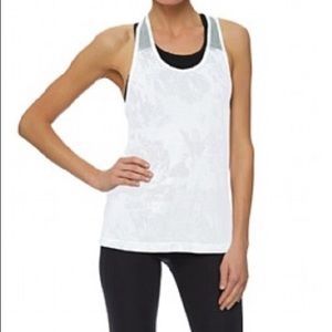 Sweaty Betty White and Gray Racerback Tank